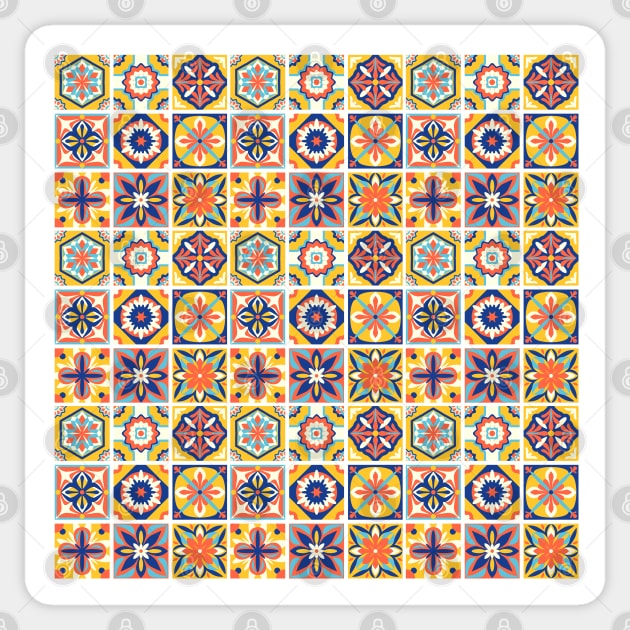 Azulejo #14- vector Portuguese Moorish pattern Sticker by GreekTavern